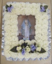 picture framed with fresh flowers