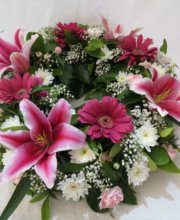 pink lily wreath