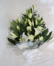 white roses and lilys